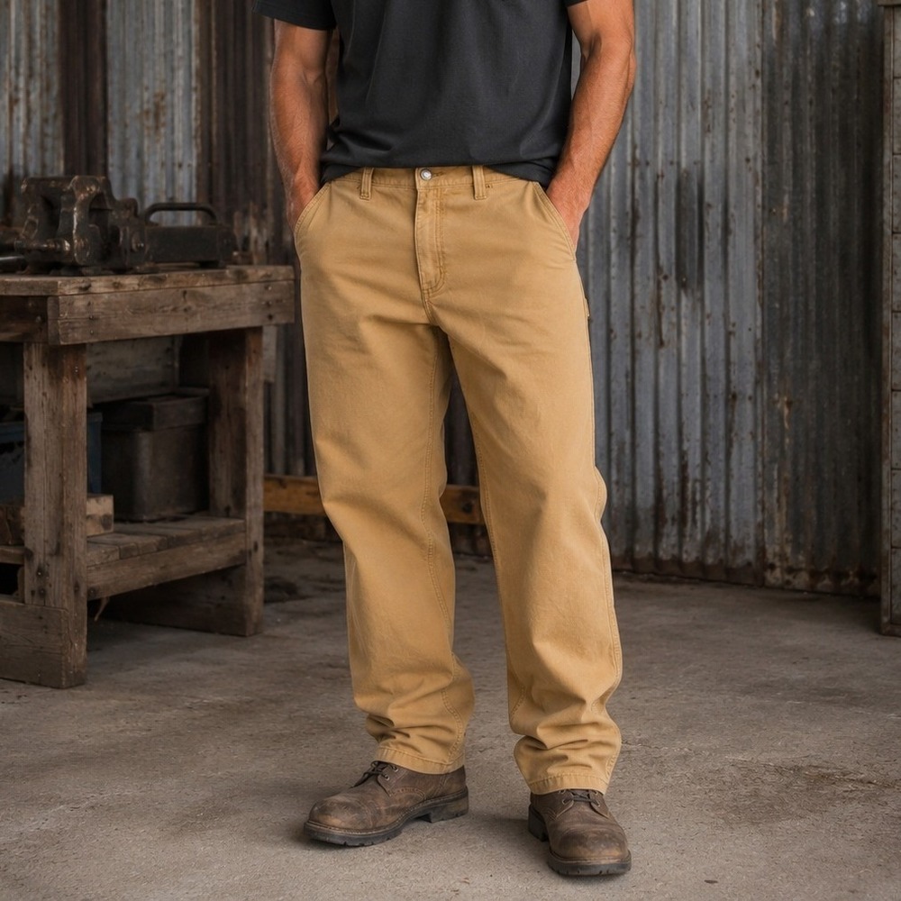 Carhartt Mens Relaxed Fit Rugged‎ Flex Canvas Work Pants Tan 35x28 Western